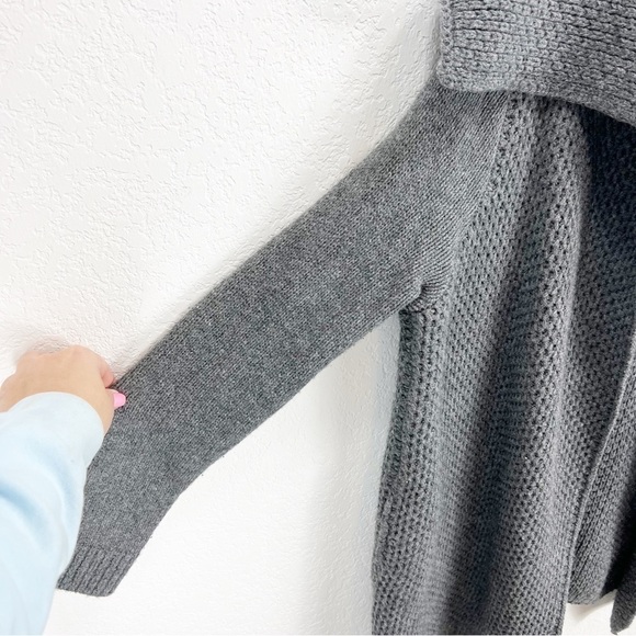 Vince Honeycomb Knit Sweater Jacket Grey Cardigan Size Small S - Picture 5 of 6